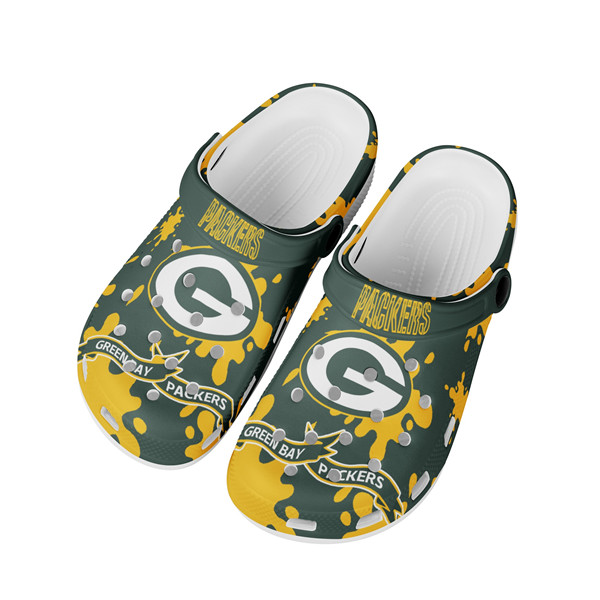 Women's Green Bay Packers Bayaband Clog Shoes 002 Women's Green Bay Packers Bayaband Clog Shoes 002